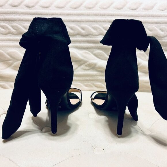Black Ankle Wrap Stilettos - Picture 7 of 8